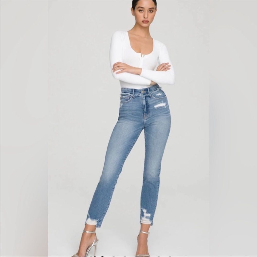 NWT good American good legs straight 6/28 in blue 618